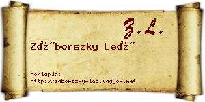 Záborszky Leó névjegykártya